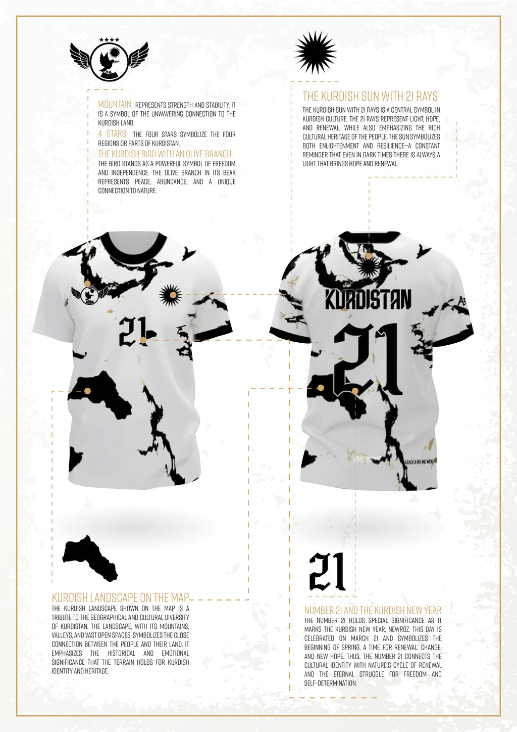 Kurdistan Heritage Jersey - White